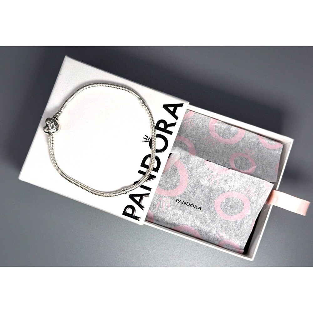 Pandora 590719-23 Heart Clasp Bracelet 23cm 9.1" 925 ALE Sterling Silver New Box